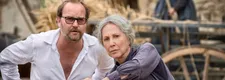 Together again: Director Xavier Beauvois with Nathalie Baye during the shoot of The Guardians